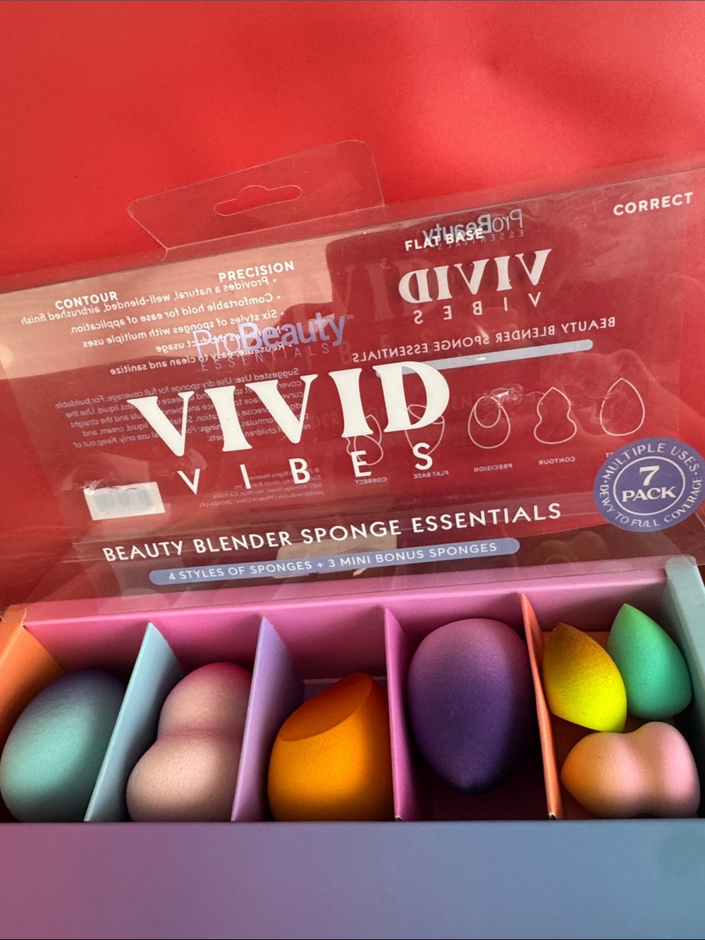 Vivid Vibes Multicolor Beauty Blender Sponge Set - 7 Pack